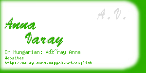 anna varay business card